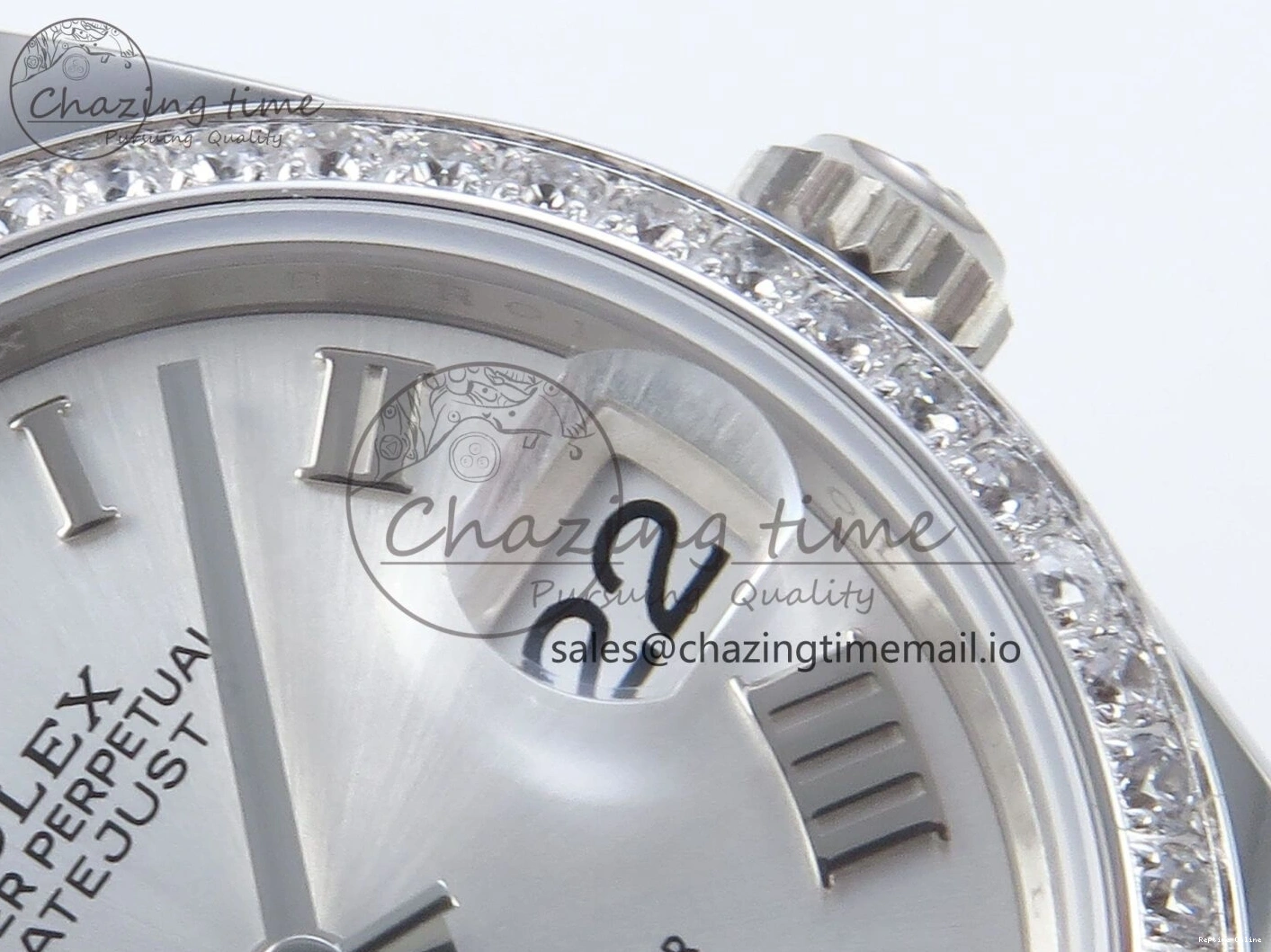 0511 Contemporary DateJust 31 278384RBR ARF 1:1 Best Edition 904L Steel Silver Roman Dial Diamonds Bezel on SS Oyster Bracelet ETA 423